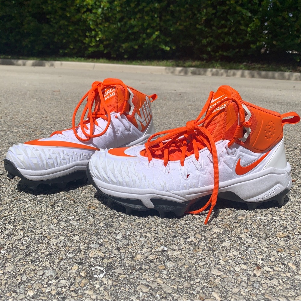 NEW Nike Force Savage Pro Cleats “White Orange”